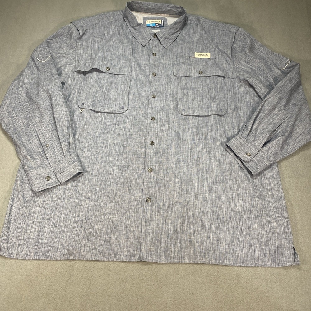 Magellan Aransas Pass Mens 3XL Long Sleeve Button Down Relaxed Fit Outdoor